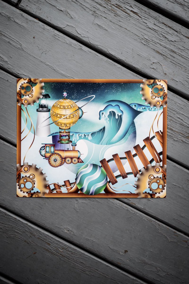 "Steam Punk Dream" 🚂 is an illustration that was a labor of love. It took a lot more hours to complete this piece than I was anticipating, but it was well worth every moment!
#CincinnatiArtist #steampunk #illustration