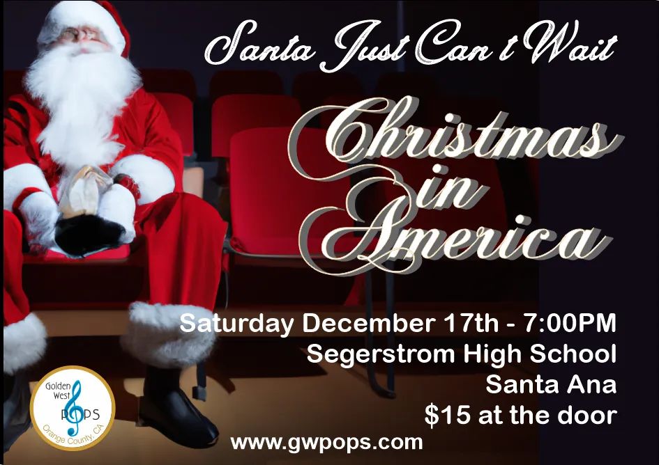 GWPops's tweet photo. Just one week til our holiday concert! We hope to see you next weekend. BUT! If you can't make it, come by Eucalyptus Park in Anaheim at 2:30 today, 12/10, for a sneak preview. Bring a chair and blanket, and we'll help your heart grow 3 sizes!

#gwpops #concertinthepark #holiday https://t.co/pOZDGHvk13
