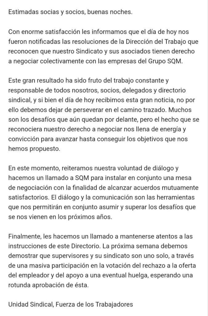 JimZumMon's tweet photo. Paso a paso, vamos realizando un Hito, en pos de las personas que tienen en su espalda, la responsabilidad de supervisión.
Al fin la #direcciondeltrabajo hizo su pronunciamiento y es reconocido nuestro derecho, ahora con todo @supervisoressqm #SQM https://t.co/oQGgCG1LhJ