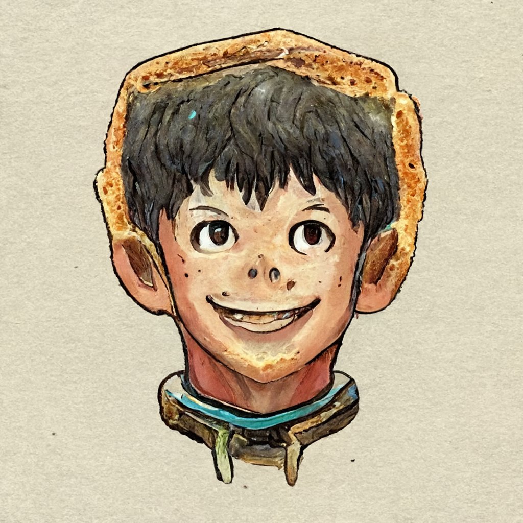 AutoLifehacker's tweet image. He&apos;s always got eyes on his toast hat

Prompt: &quot;Toast Boy imagined by Eiichiro Oda&quot; #EiichiroOda #MidJourney #AI #AIArt #GenerativeArt