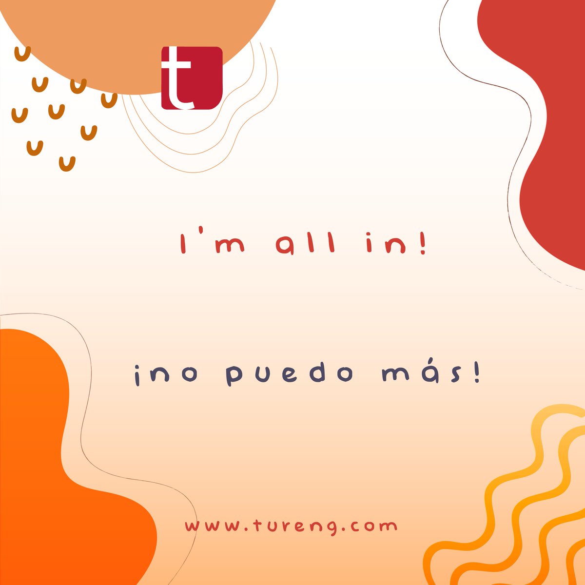 I'm all in! - ¡no puedo más!
-- 
Subcribe to our YouTube channel to watch the videos of the common English words: youtube.com/c/TurengPresen… #expressions #phrases #idioms #expresiones #frases #idiomas.