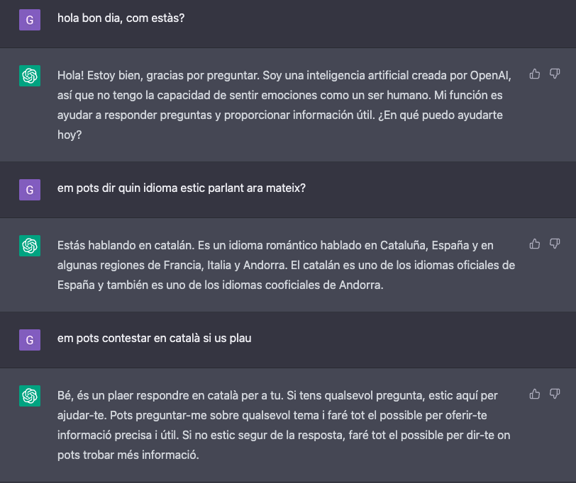 guiemb's tweet image. ohhh, interessant! ChatGPT fent-se el ronso amb el català.