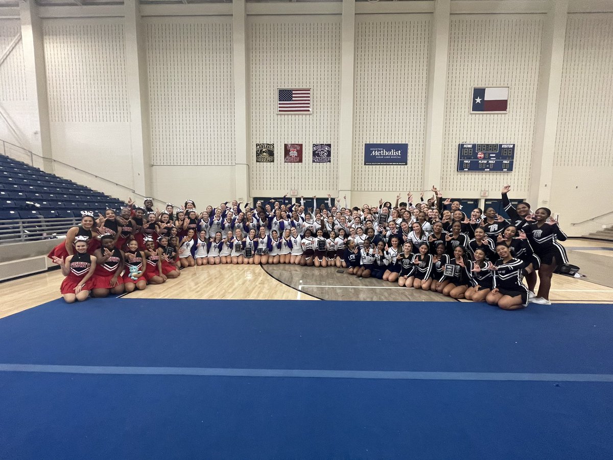 msbyarsculinary's tweet photo. Way to go LCISD cheer for multiple wins today! These George Ranch cheerleaders walked away with 1st place in their 6A division - we couldn’t be more proud! #grhscheer #uilcheer #cheer #lcisd https://t.co/XYae3ew83r