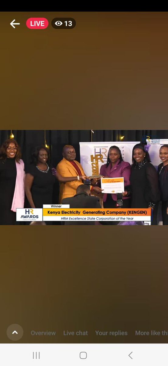 jmwaluma1's tweet photo. Great evening it was @ IHRM #hrawards2022 for @KenGenKenya bagging two prestigious awards
1. HRM Excellence Parastatal of the Year Winner๐
2. Most Diverse & Inclusive Parastatal of the Year, 1st Runners Up๐ฅ #TeamKenGen letโs do it again 2023 #OurKenGenStory #EnergyChampion https://t.co/rh2KO2alzI