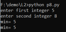 BhaktiAher6's tweet photo. Day 2 of #30DaysOfCode
->Program for: 
*Four numbers and print the min and max
*Two integers and print the min of two
*To accept amount in rupees and convert into dollars
*Age of the user print whether user can vote or not

#30daysofcode #100daysofcode  #100daysofcodechallenge https://t.co/zwEej53632