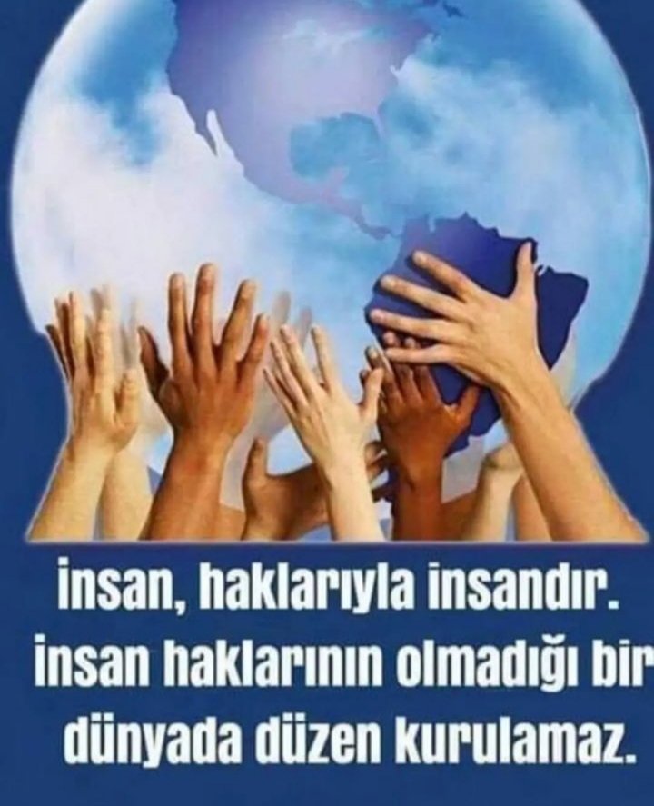 'Bütün insanlar özgür, onur ve haklar bakımından eşit doğarlar. 
Akıl ve vicdana sahiptirler, birbirlerine karşı kardeşlik anlayışıyla davranmalıdırlar.'

(İnsan Hakları Evrensel Beyannamesi Madde 1 ) 
#10AralıkDünyaİnsanHaklarıGünü