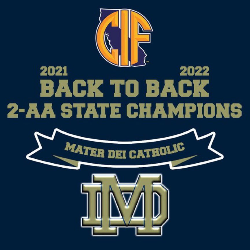 #BackToBack #2xStateChamps <a href="/mdcrusadersfb/">Mater Dei Catholic Football</a> <a href="/coachjoynermd/">John Joyner</a>