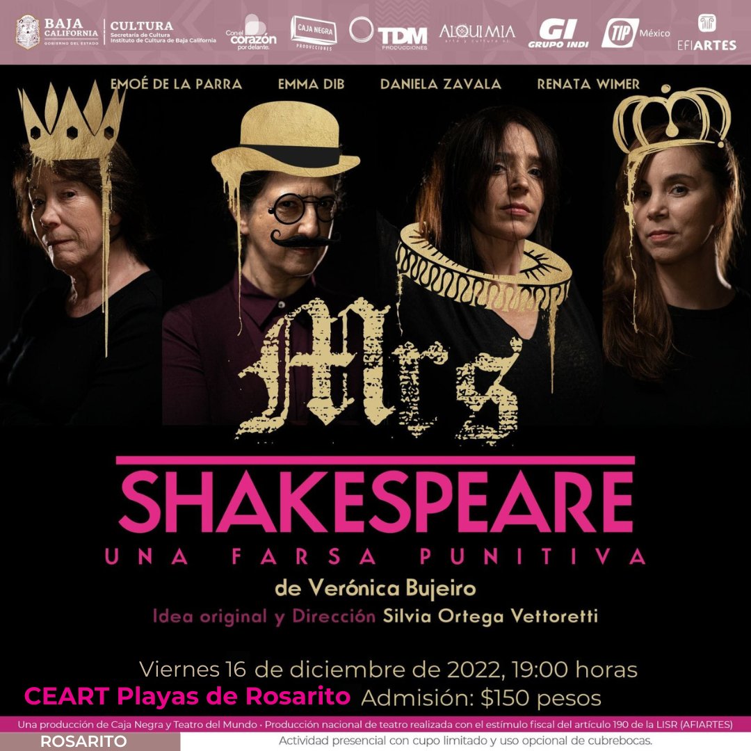 ¡Atención Baja California! ❗
#MrsShakespeare
Dirección <a href="/silvia_ov_/">Silvia Ortega V.</a> 
Texto <a href="/vbujeiro/">Veronica Bujeiro</a> 

Boletos en taquilla 🎟

¡Nos vemos en el teatro!

#CajaNegraProducciones #TDMproducciones #teatro #BajaCalifornia