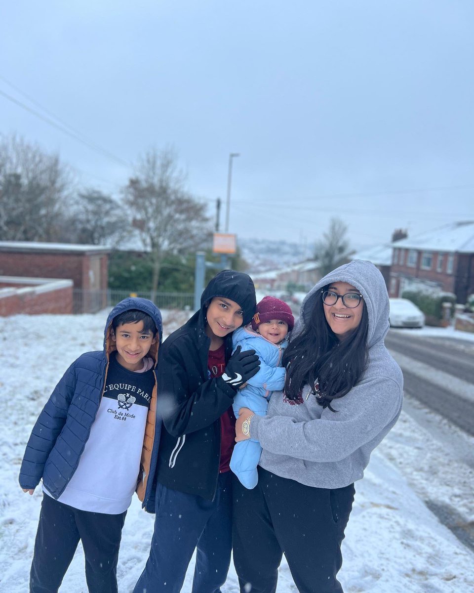 Let it snow…. 4 smiling little adventurers 💗