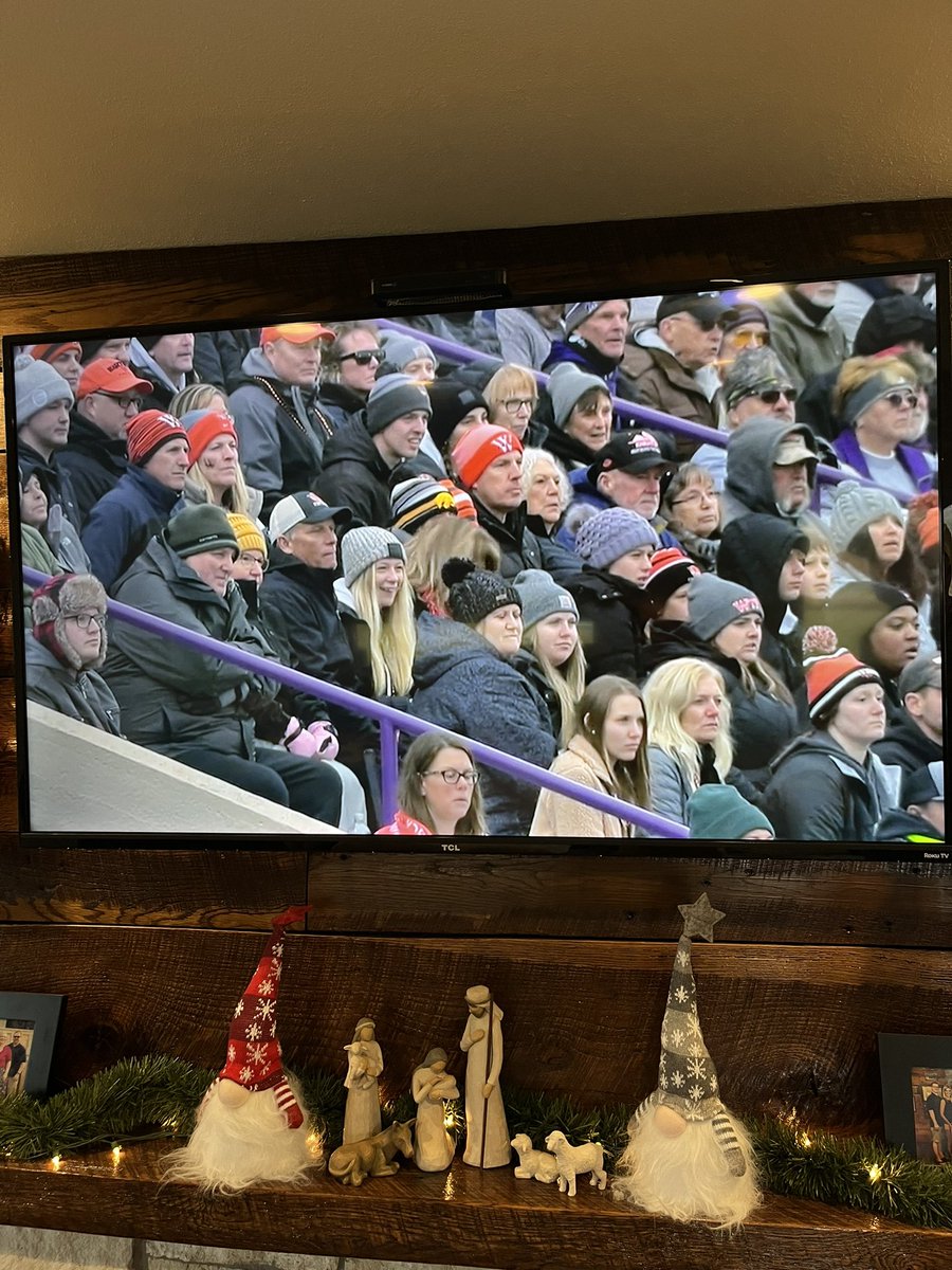 Doylinator's tweet photo. @MichaelReghi Some of the @cael_oneill fan club cheering on the Wartburg Knights in the semifinals today! #zeroisourhero #favoritekicker https://t.co/MrYhKxECai