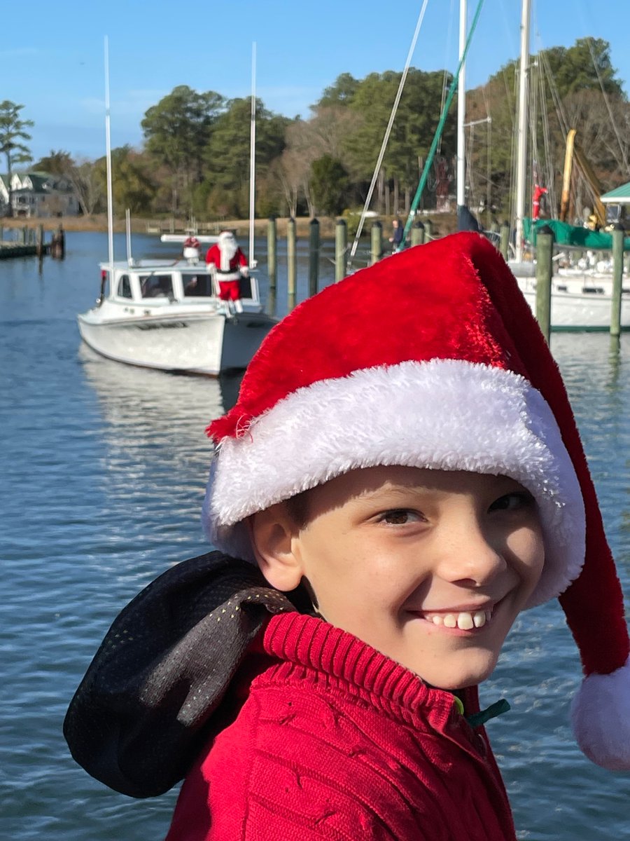 The strange things we do for family! Being a kayaking reindeer to bring Santa on a boat into Onancock wharf for a holiday adventure for the kids!