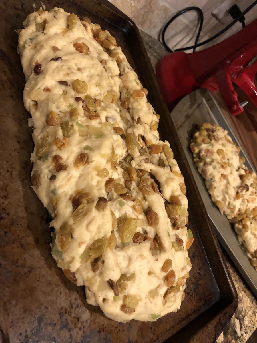 My husband’s stollen, ready for the oven. 
#breakfast #Christmasfood