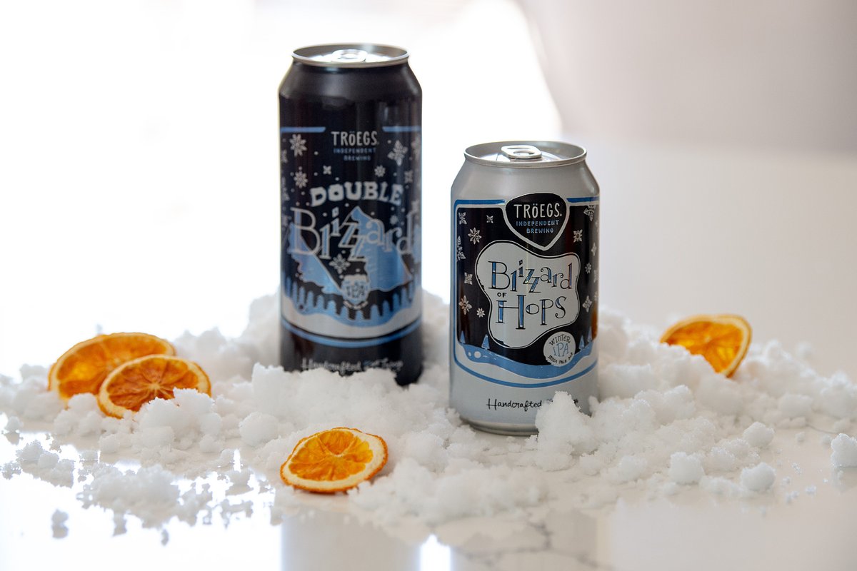 TroegsBeer's tweet photo. Which storm of hoppy citrus and pine suits you better? Double Blizzard is Blizzard of Hops turned up to 11. Find the newly released DIPA version next to our winter Hop Cycle IPA at your favorite Tröegs retailer! https://t.co/JFWBOgLKF1 #DoubleBlizzard #MostWonderfulBeer https://t.co/rEBEYwGgLJ