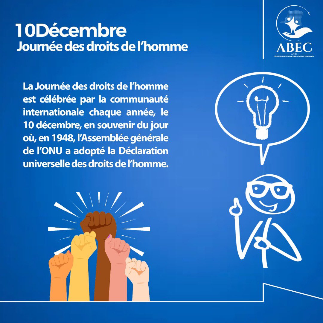 KambaleStphani1's tweet photo. Tous les êtres humains naissent libres et égaux en dignité et en droit
#StopVBGs
#StandUp4HumanRights
#DUDH
#AbecAsbl https://t.co/3afXftLrdD