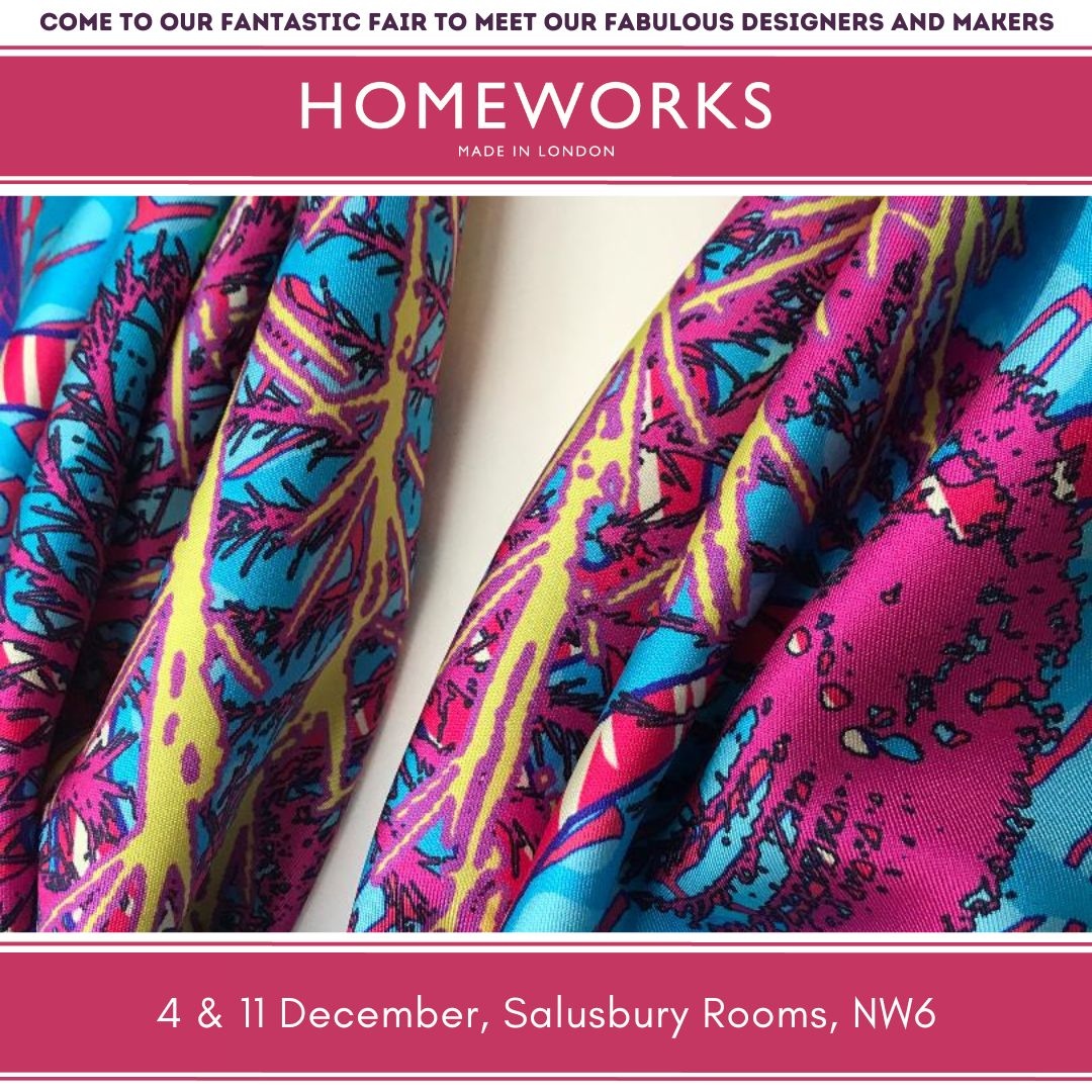 thisishomeworks's tweet photo. Tomorrow is our wonderful @thisishomeworks Christmas Fair! One of the many beautiful stalls will be hosted by Kate Beale, with these exquisite scarves. 

See you at Salusbury Rooms, NW6 (next to Queen's Park farmers' market) on 4 &amp; 11 December,10 - 2. 
⁠ https://t.co/ujQPSpRFjK