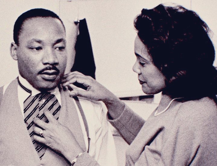 BerniceKing's tweet photo. 58 years ago today…my mother making sure that my father is sharp as he prepares to accept the Nobel Peace Prize in Oslo, Norway. 

His Acceptance Speech: https://t.co/ECqnemghMP

#MLK #CorettaScottKing https://t.co/zAnFc7WHSi
