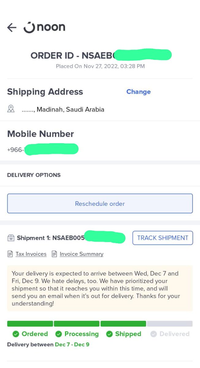 KIS_Ruban's tweet photo. Till now I didn't receive my order 🙄
*Order date 27-11-2022
"Excepted delivery 04-12-2022
(Incorrect address by @noon delivery team)
*Rescheduled the delivery on 09-12-2022

Till now not received!!! @noon

@noon how you are gonna compensate for your delivery delays!!!

#noon https://t.co/6LSvF36kkS