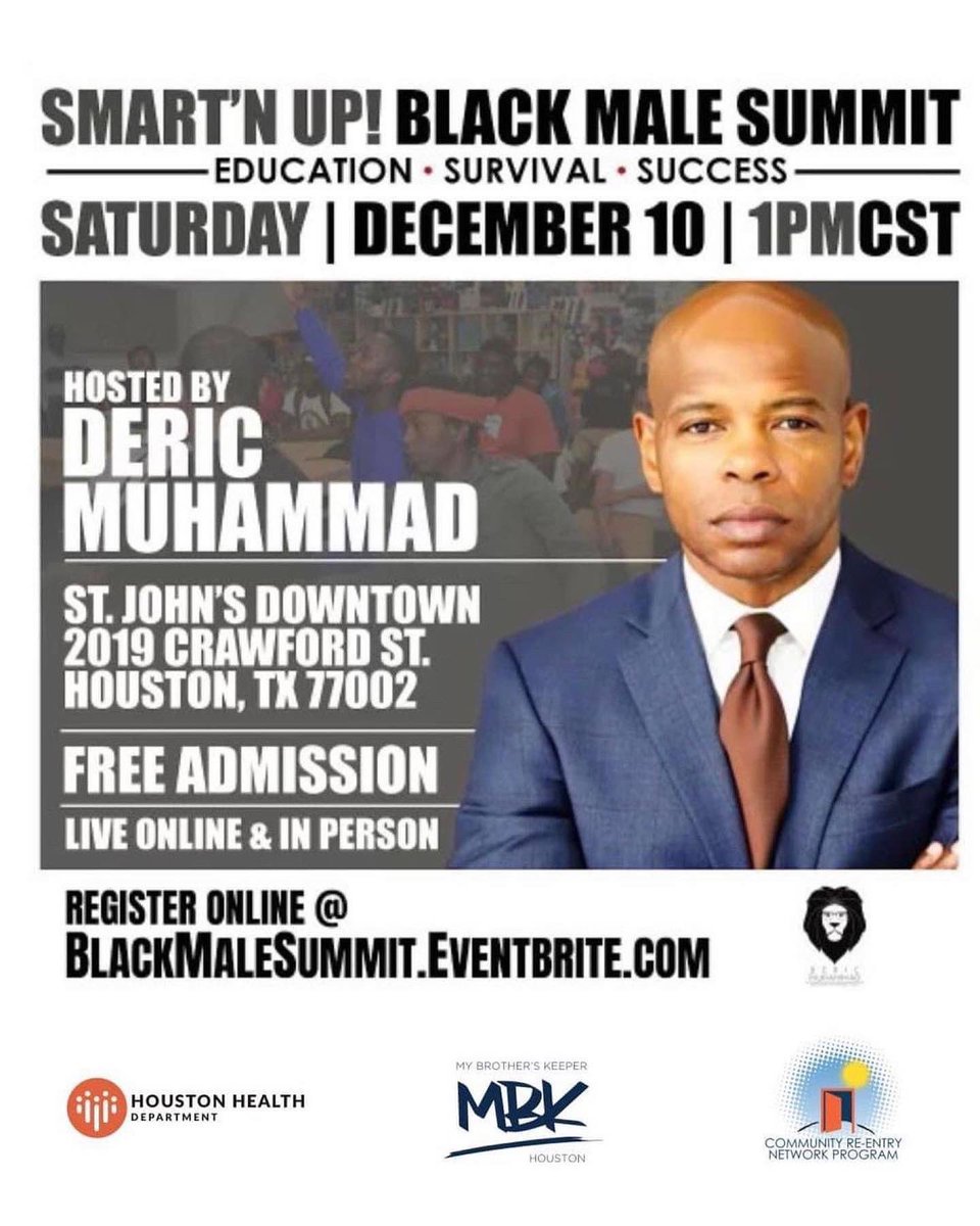 🚨BREAKING NEWS🚨 TODAY, DC Pop Up will be poppin up at the Smart’N Up! Black Male Summit hosted by <a href="/DericMuhammad/">Deric Muhammad</a> at St. John’s Downtown (2019 Crawford Street)

The summit starts at 1pm. We will be on site at 3-5pm while supplies last. 

#DCPopUp #BlackMalesummit