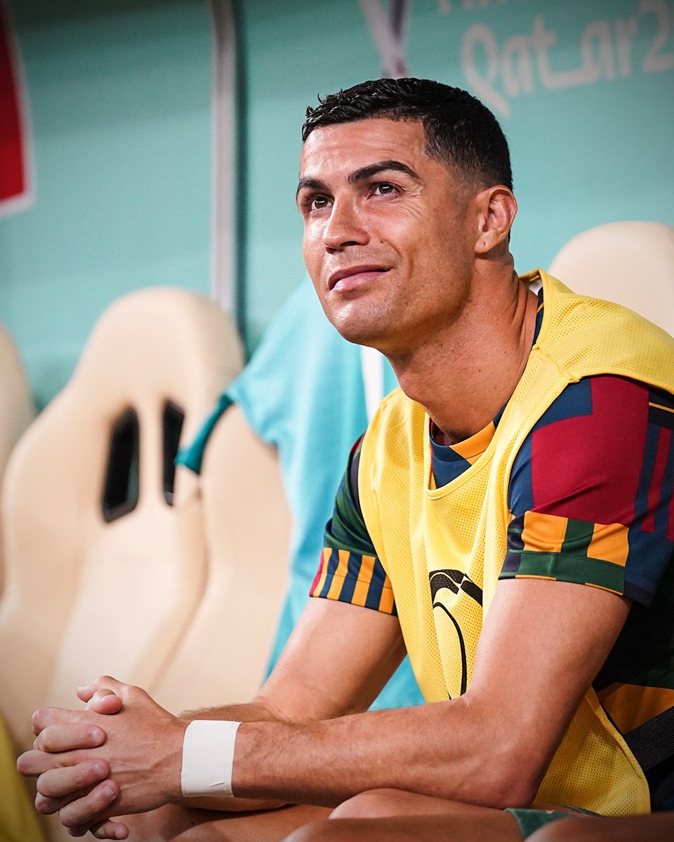 edalenaragjr's tweet photo. OFFICIAL: Cristiano Ronaldo is on the bench for Portugal's World Cup quarterfinal vs. Morocco 🚨 https://t.co/yivq12zw3e