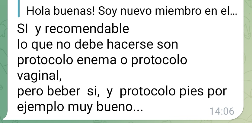 Ojo a estos mensajes. Todos publicados hoy en un canal de <a href="/telegram_es/">Telegram en español</a> dedicado al #MMS y #CDS (dióxido de cloro). Y así todos los días: recomendación de una sustancia peligrosa para problemas de salud. Aquí, pregunta y respuesta sobre #embarazo 
(Abro #Hilo)
#StopPseudociencias