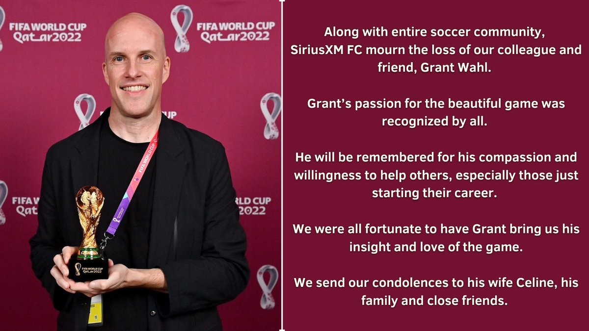 SiriusXMFC's tweet photo. Grant’s impact on and love of the game will not be forgotten. ❤️ https://t.co/DpUzFyyrXm
