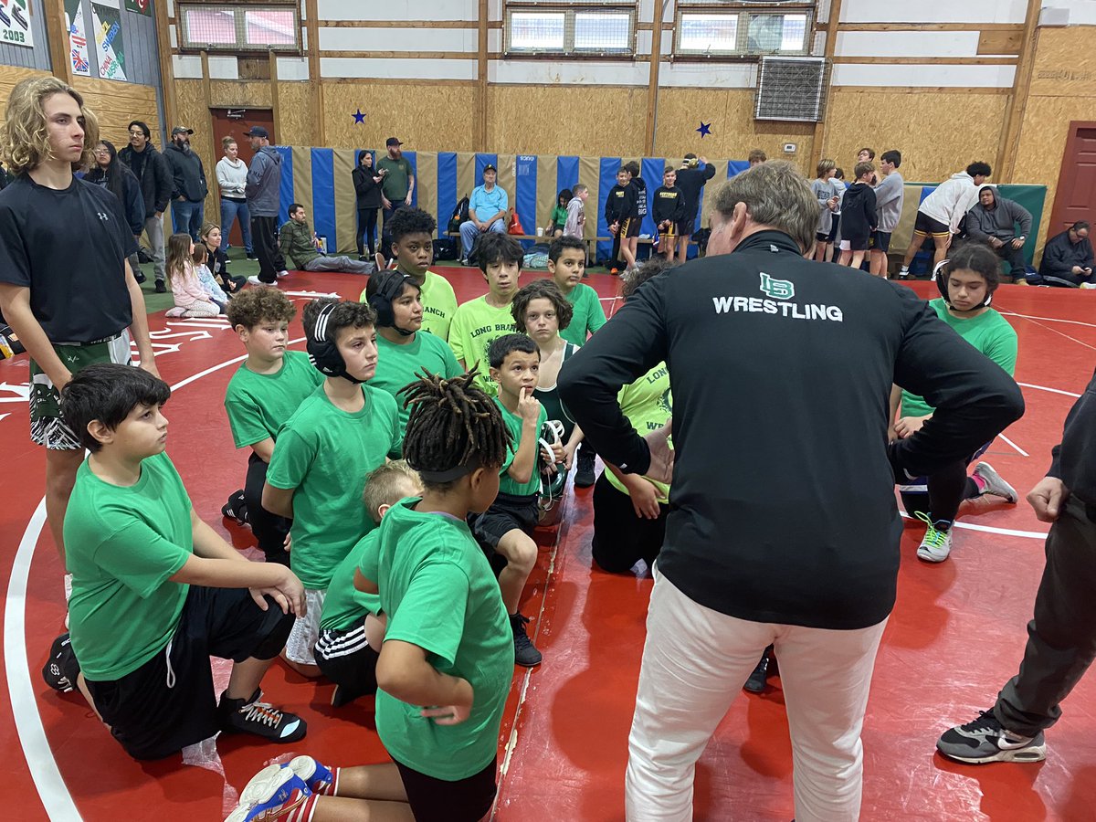 LBMSwrestling's tweet photo. After 3 long years, the LB Recreation Wrestling Team made a triumphant return to the mats!  Let’s GOOO!  #trusttheprocess @visitlongbranch @Billythekid174 @coachdcornell @jcgeorge27 https://t.co/kQ8yZ8hdsd