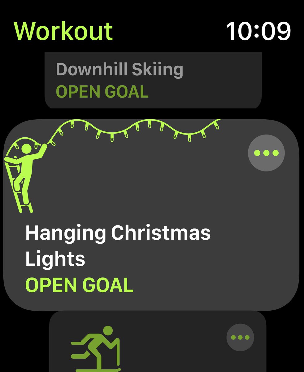 Lesser known Apple Watch Workouts:
Hanging Christmas Lights