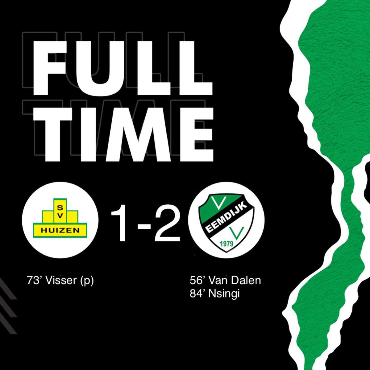 Afgelopen in Huizen! Eemdijk wint met 1-2 en verstevigt de koppositie! Nu is het winterstop en kunnen we even uitblazen, terugkijken en vooruit bouwen. Geniet ervan Diekers! Dit is ongekend! #huieem