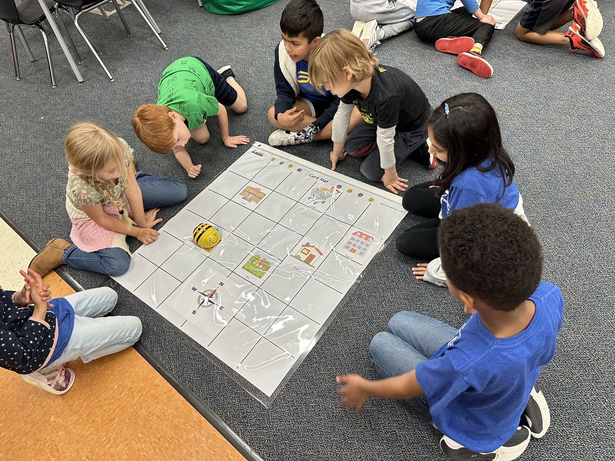 MrMcDaniel13's tweet photo. Students in 1st Grade at @allenelem using Beebots to show their learning from a social studies lesson using the cardinal directions! #hourofcode #fisdhourofcode @FriscoISDTech @sluders_stars @Vs_Class @CraftFabinFirst @MsGregoriew @schoolwithstew @SullysSquad https://t.co/u0k6qYgOBs