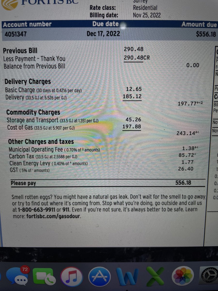DianneWatts4BC's tweet image. Unreal ! My Fortis Bill has doubled this month - for the same usage that used to cost me $270.76 AND an $85.72 charge for CARBON TAX !