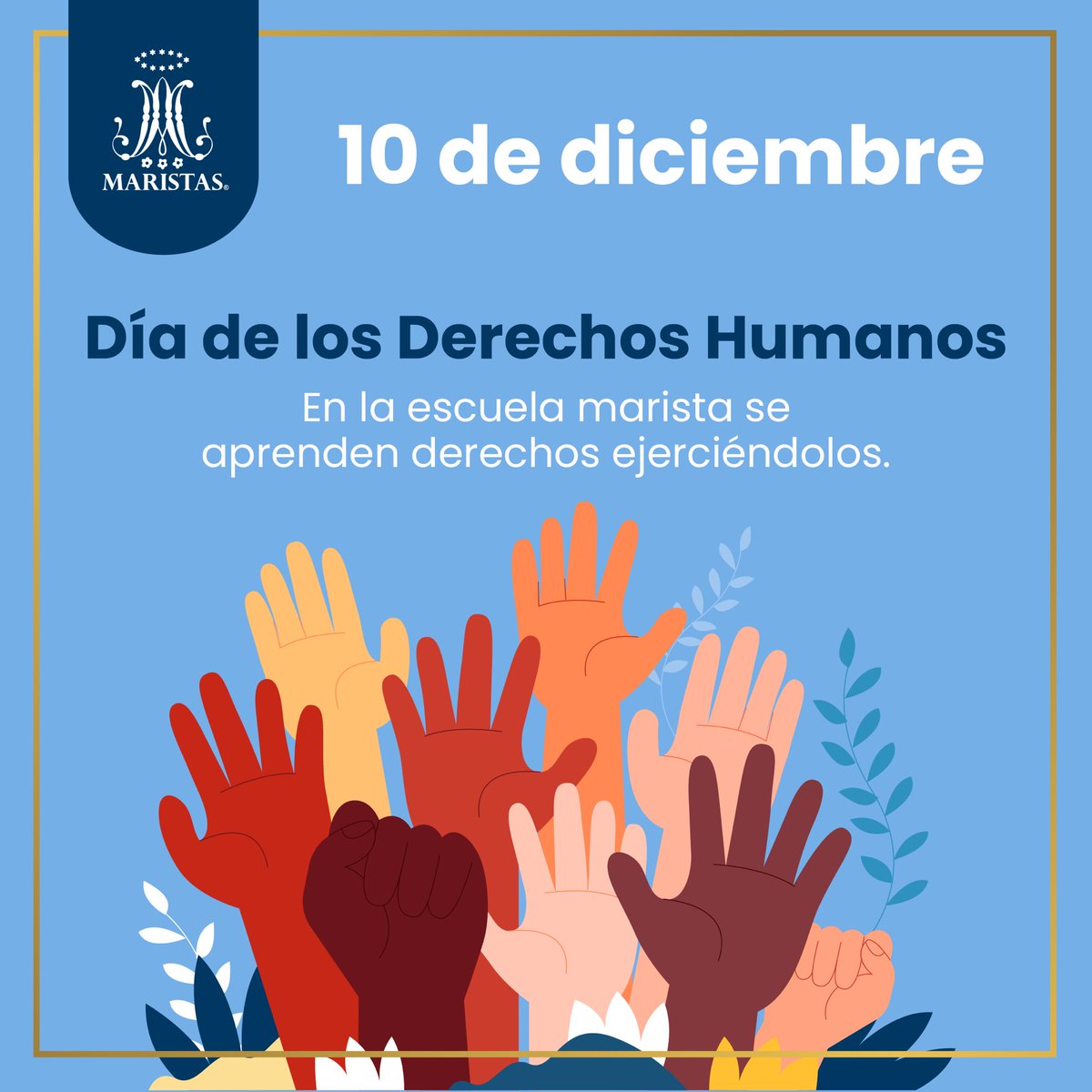 Como Maristas, optamos por una mirada integral y promovemos la defensa del cuidado de la dignidad de todas y todos. 

#ViveMarista
#SomosMaristas
#MaristasMéxicoCentral
#DerechosHumanos