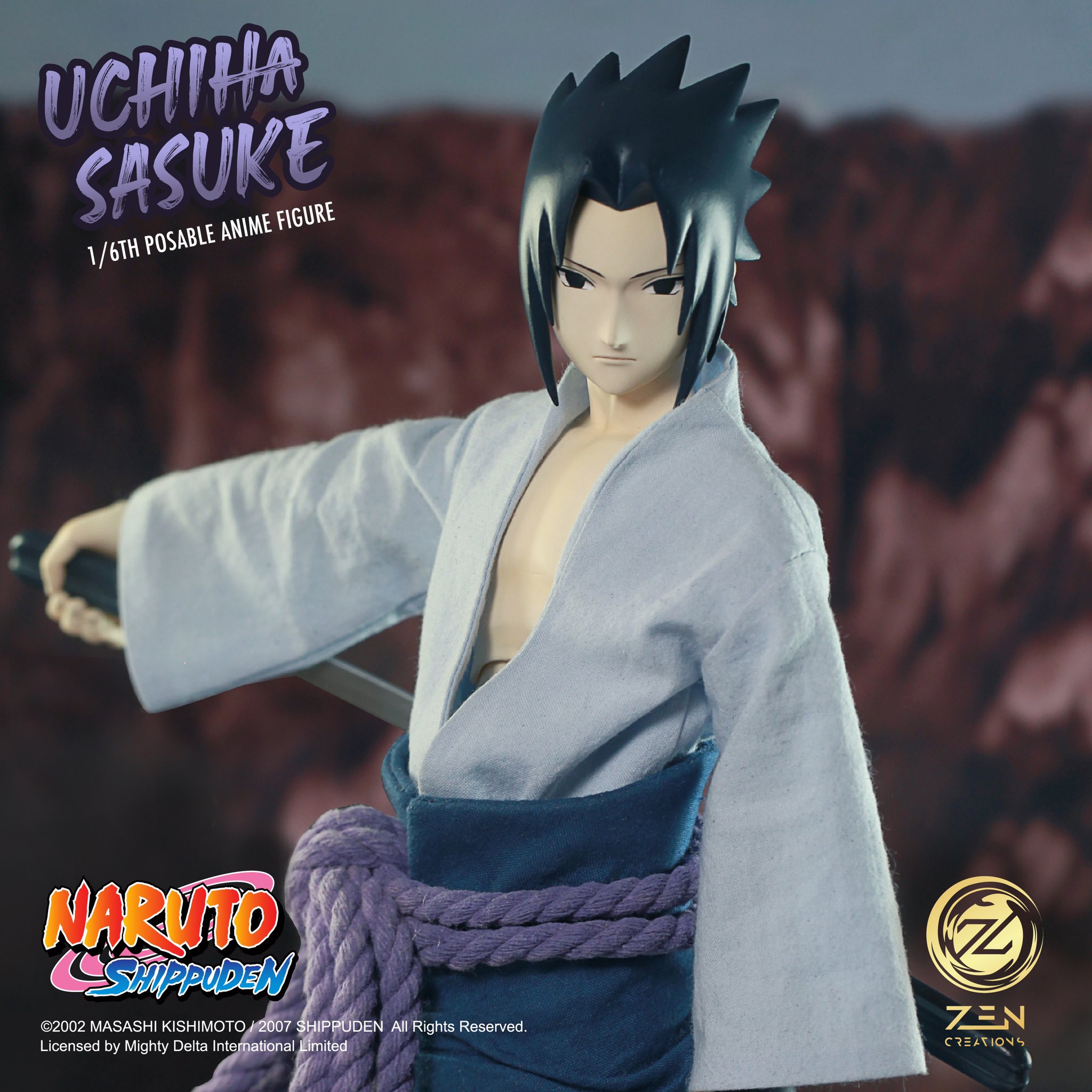 Zen Creations Naruto Shippuden Sasuke Uchiha 1:6 Scale Posable Anime Figure