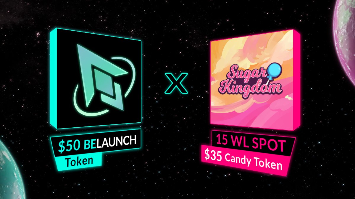 BeLaunch_'s tweet photo. @BeLaunch_ x @SugarKingdomNFT GIVEAWAY 👀

$50 #BeLaunch Token + 15 WLs #SugarKingdom + $35 Candy token 

1⃣ Like, rt this tweet 
2⃣ Follow @BeLaunch_ and @SugarKingdomNFT 
3⃣ Join discord: 
#BeLaunch : https://t.co/GQxaINUCzx
#SugarKingdom: https://t.co/IDrBrMqOsi

#Giveaways https://t.co/T6mEZtimpZ