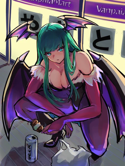#今年も残りわずかなので今年一番伸びた絵を貼るネタ絵のやさぐれモリガンさんでした 