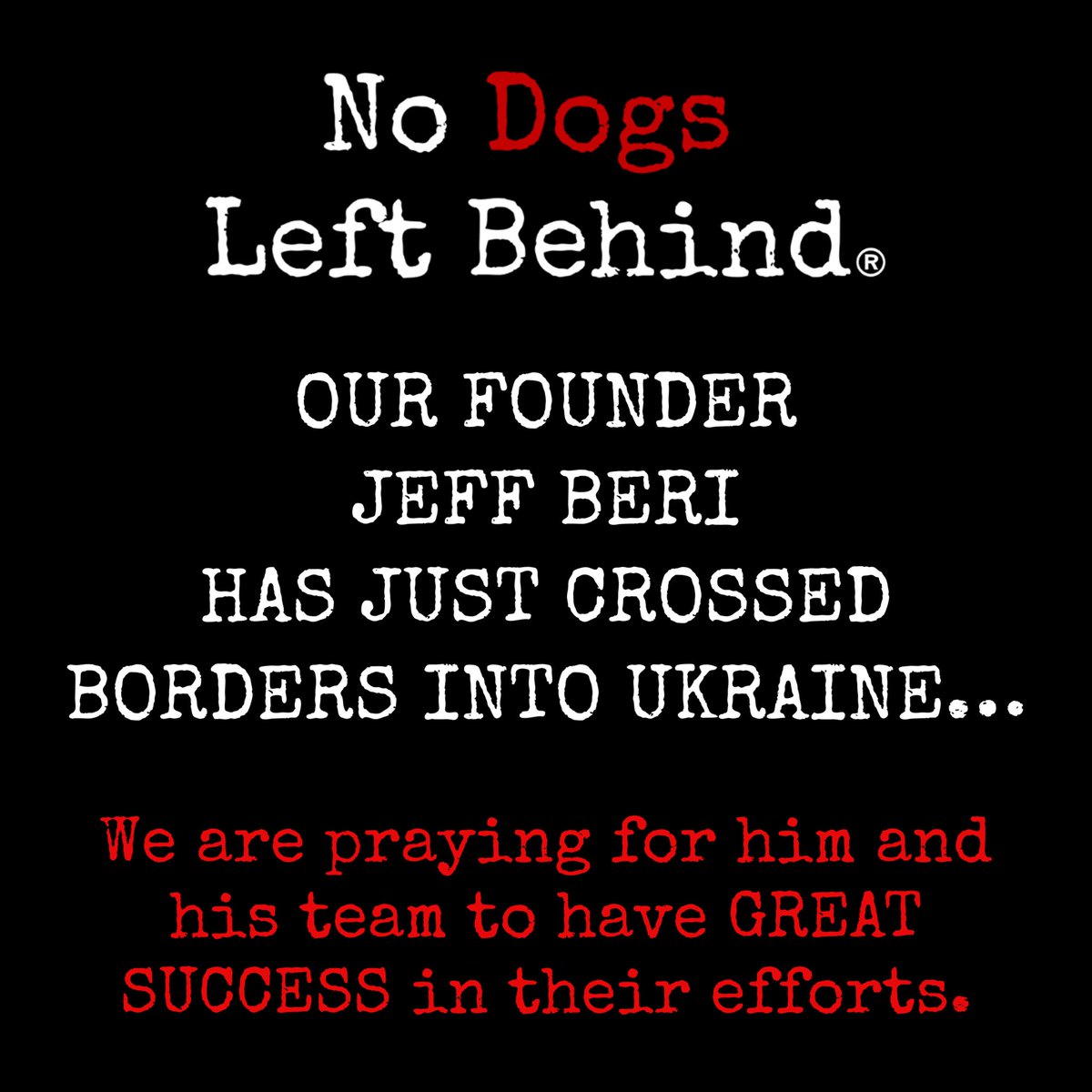 NDogsLB's tweet photo. BREAKING NOW...please say a prayer for safety and success for NDLB Founder Jeff Beri and team as they cross the border into Ukraine. 🙏🏻
#nodogsleftbehind #dogs #cats #ukraine #ukrainedogs #ukrainecats #fightthegoodfight #beyondborders #savinglives https://t.co/SKiGz0DZV3