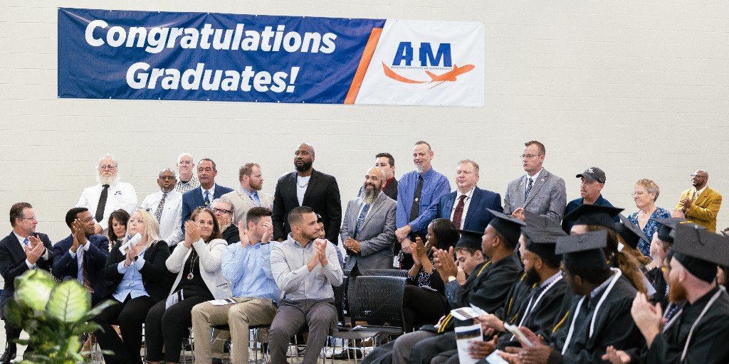 AviationAIM's tweet photo. From the first day of class to graduation day, AIM's faculty and staff are with you every step of the way.
#AIM2Graduate #TrainWithPurpose #FixJets #AIMessential #aviation #AviationMaintenance #AviationDaily #Aircraft #AircraftMaintenance #AircraftLovers #AviationLife https://t.co/LBwP1fLcBM