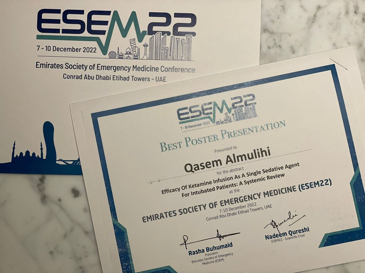 QAlmulihi's tweet photo. Alhamdullah 🙏🏿
المركز الأول 🥇 كأفضل بحث
A huge congratulations to our team for wining the best poster Award at @UAE_ESEM
Thank @NisreenMaghraby for seeing the potential in me and for giving me the opportunity to work with you https://t.co/Lor1WC3Vak