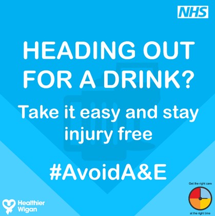 Healthier_Wigan's tweet photo. Heading out this weekend?
Celebrate safely, and please help the NHS by treating your body with care.
Think #111First or contact your GP, pharmacist, dentist, or A&amp;E if absolutely necessary. https://t.co/5STSwaT0pc
