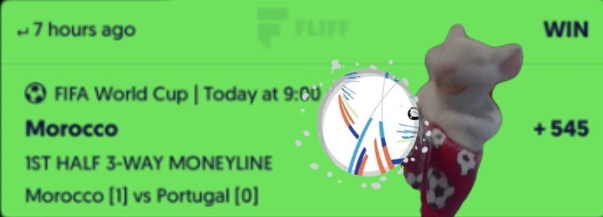CheesyStewart's tweet photo. Nothing like cashing an ABSOLUTE CHEESE🧀NUKE💥@ 10AM‼️
#FIFAWorldCup #FIFAWorldCupQatar2022 #fifapicks #fanduel #draftkings #fliff #BarstoolSportsbook #gamblingtwitter #sportsbetting #MoroccoVsPortugal #morocco #Portugal #cheese https://t.co/2bWdfAye3F