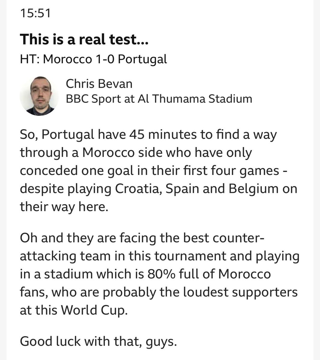 griff_sly_fox's tweet photo. Perfectly summed up !! 👌

Game on, Come on 🇲🇦⚽️!!! 

#FIFAWorldCup #morvspor https://t.co/QYqu6L4Xzl