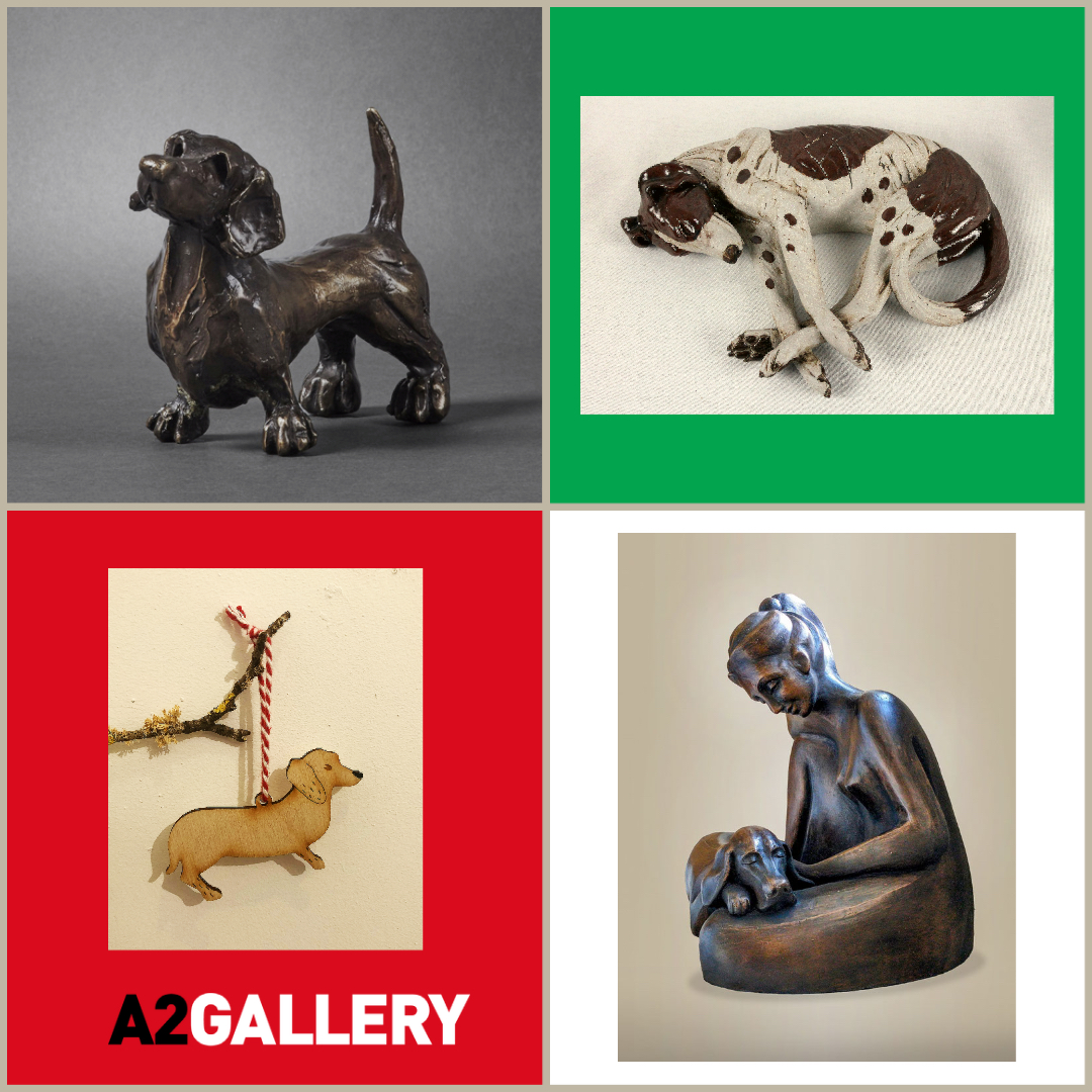 Day 10. A few of the many dogs to be found at <a href="/A2Gallery/">a2 gallery</a>  Come to the gallery to see for yourself. You may even be greeted by our very own Mr. Badger.
#dogsofinstagram #artgallery #sculpture #affordableart #visitwells