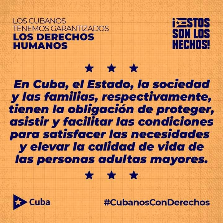 En Cuba, todos somos parte de la sociedad civil. Hay una sociedad civil revolucionaria, que acompaña las políticas gubernamentales -incluidas todas las políticas para garantizar la protección y la promoción de los derechos humanos #CubanosConDerechos