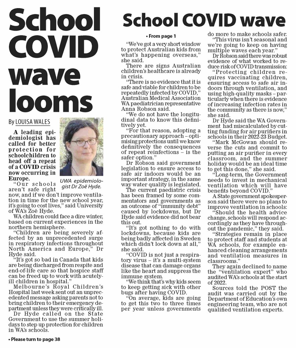 Schools aren't safe. Without investment in ventilation and air filtration, kids will get COVID-19 2-3 times per year, damaging their health and leaving them vulnerable to other bugs.

I'm asking <a href="/MarkMcGowanMP/">Mark McGowan</a> to finish the job he started &amp; put an air purifier in every classroom.