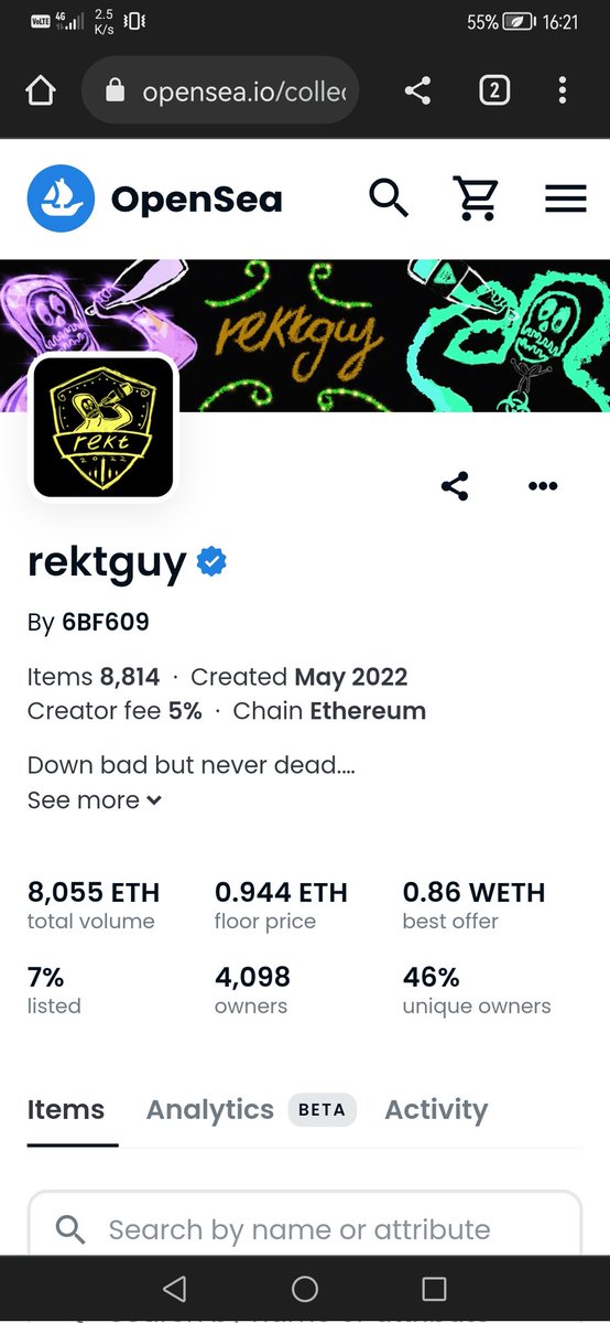 I decided to take a break today, randomly check RG and you mfers are crazy 🥶

8K traded and 0.9eth floor 😅 The rekt weekends continue to trend upward! <a href="/rektguyNFT/">Rektguy</a>