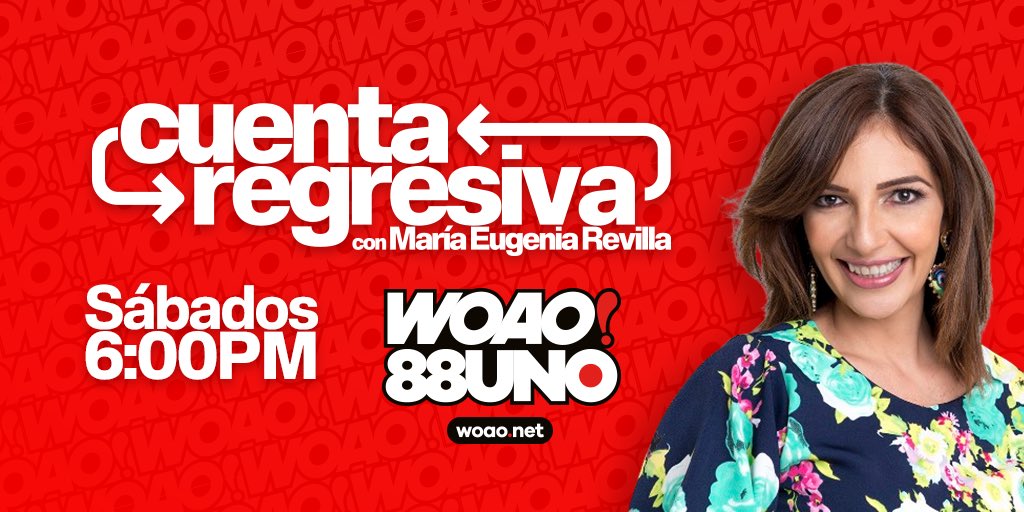 Hoy comienza un nuevo ciclo de #cuentaregresiva con <a href="/Mariurevilla/">Mariú Revilla</a> por la señal #sorprendente de la radio <a href="/woao88unofm/">WOAO! 88 UNO FM</a> desde las 6:00PM