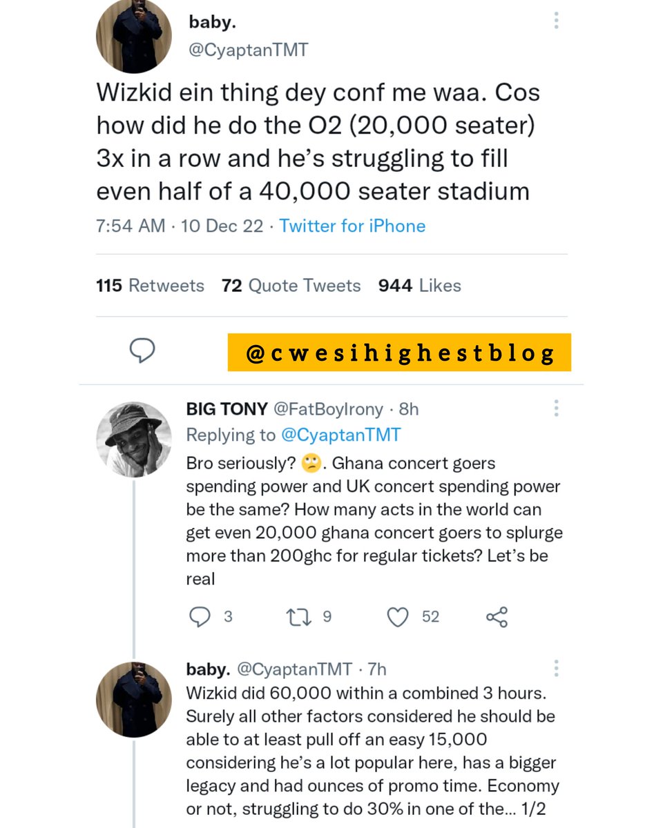 cwesihighest's tweet photo. Another episode of WizKid being unable to sell out the 40,000 capacity Stadium in Ghana. 

#WizkidLiveAccra #WizkidVibe #Wizkid #wizkidFC #sarkod #FIFAWorldCup #CROBRA https://t.co/T2th4jkxnh