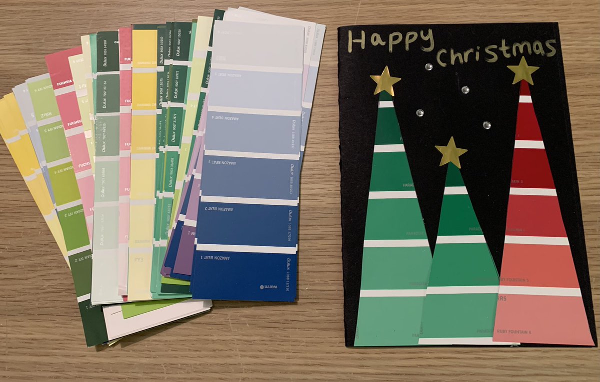 Been to DIY store to get a load of free paint charts for making Christmas cards next week!