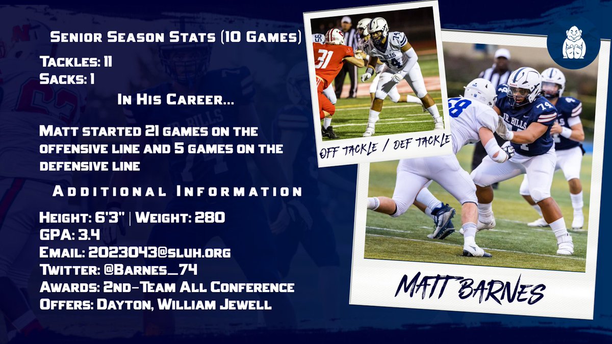 Senior Offensive and Defensive Tackle: Matt Barnes

#UHIGH | <a href="/Barnes_74/">Matthew Barnes</a>