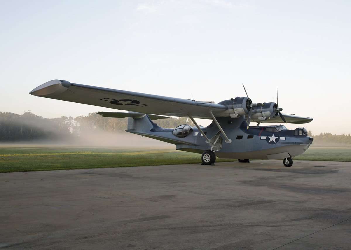AvMuseumVB's tweet image. Early morning on the west end of the campus, our PBY Catalina was waiting ready to head out to an air show this fall.  #PBY #PBYCatalina #Airshow #WWII #militaryaviationmuseum #FlyingMuseum