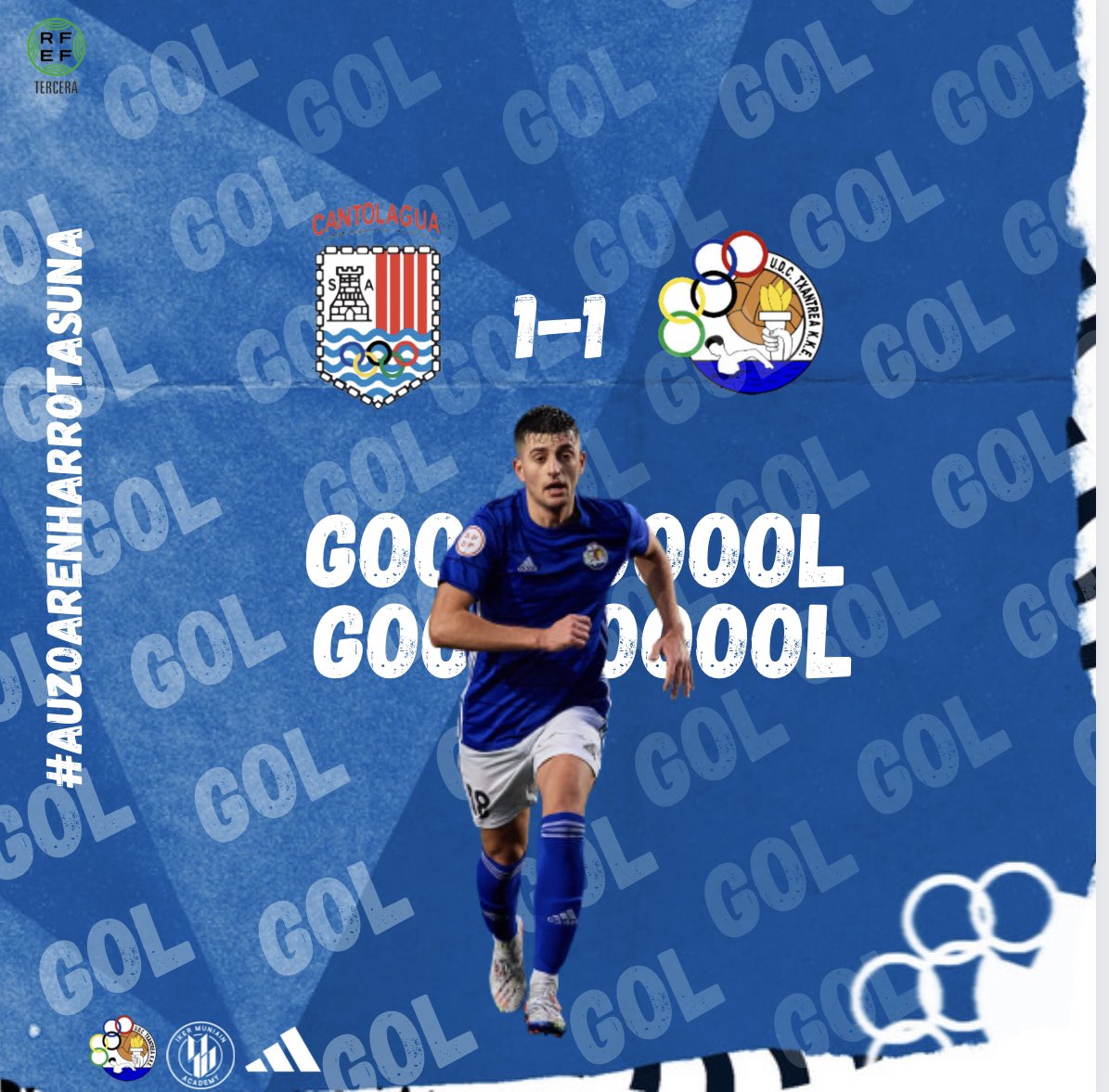 udcTxantrea's tweet photo. Gooooool de @hectorgoni_ 

@FutCantolagua 1-1 UDC Txantrea KKE

#cantolaguaTxantrea #3RFEF https://t.co/PEd8aAQgzx